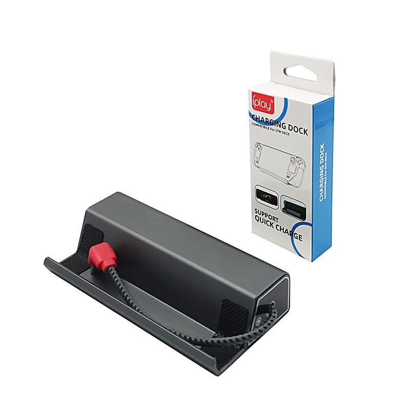 iPlay Steam Deck Charging Dock supports 45W fast charging and comes with a braided charging cable. It's compact, has excellent heat dissipation, and features a metallic finish and non-slip design. Available now., , large