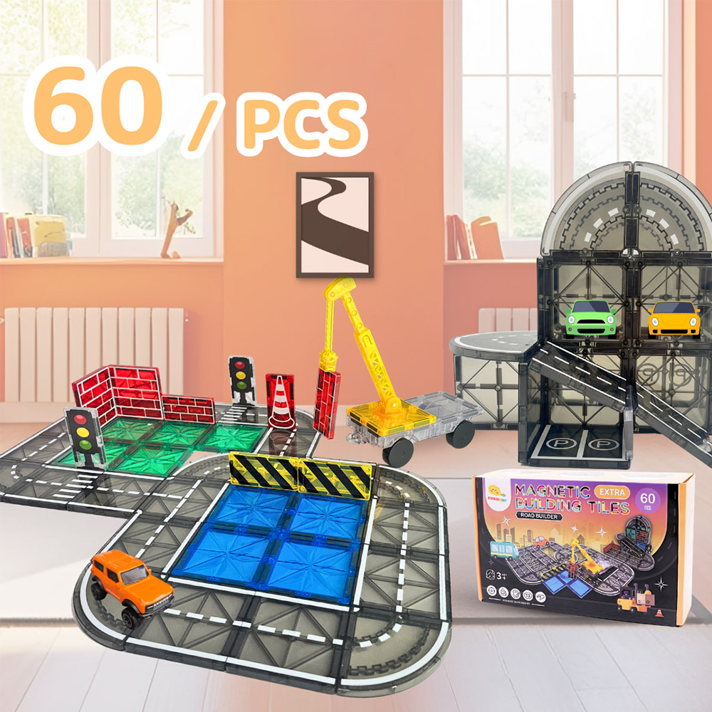 【啾愛你】ScienceBaby 道路建築師雪鑽磁力片 60片, , large