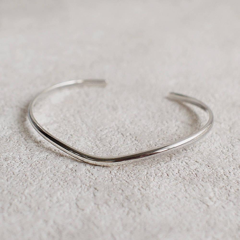 Romance Sterling Silver Bangle, , large