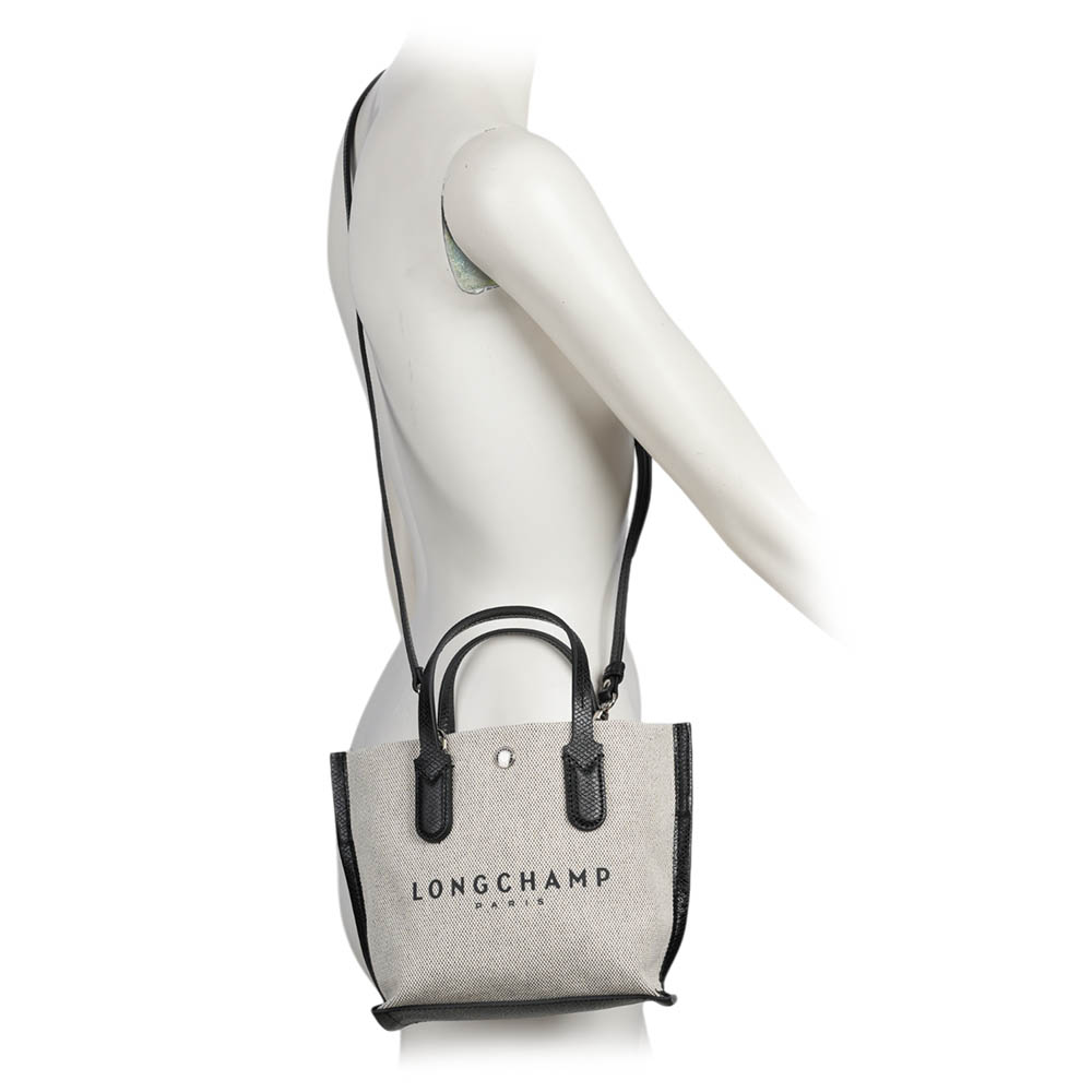 LONGCHAMP Essential 帆布及牛皮手提/斜背二用包(XS)/自然色, , large