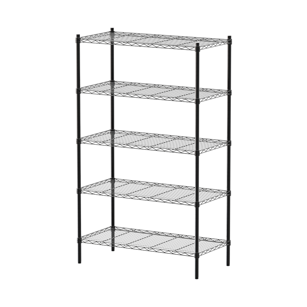 【Y HOUSE】90x45x150cm Lightweight Five-layer Iron Rack Iron Rack Shelf - Painted Black, , large