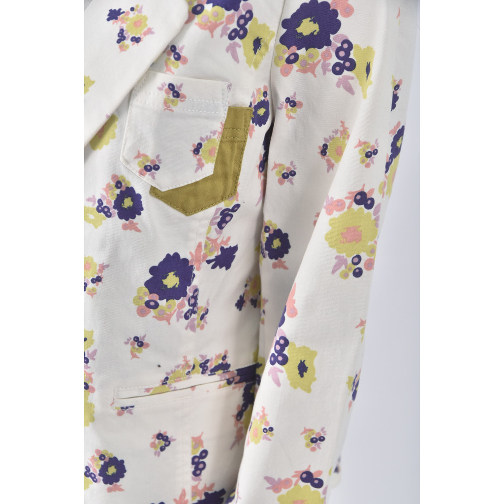 (M) gozo棉質印花白色外套二手衣, , large