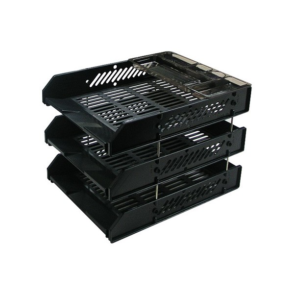 龍和 三層公文架-附筆盤 (DR-423), , large