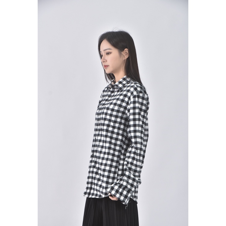 (S) lativ質感棉質純棉黑色長袖上衣二手衣, , large