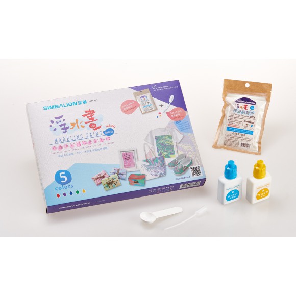 雄獅   浮水畫顏料組-5色(MP-50 )浮水畫膠液調製粉補充包(50g), , large