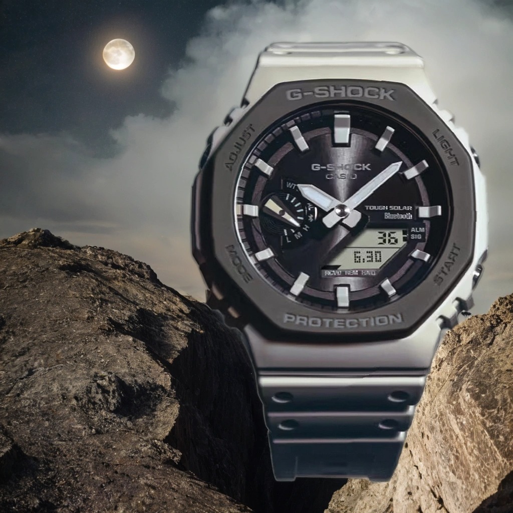 CASIO 卡西歐 G-SHOCK 運動風極簡八角 太陽能電力智慧藍牙手錶 GA-B2100LUU-5A, , large