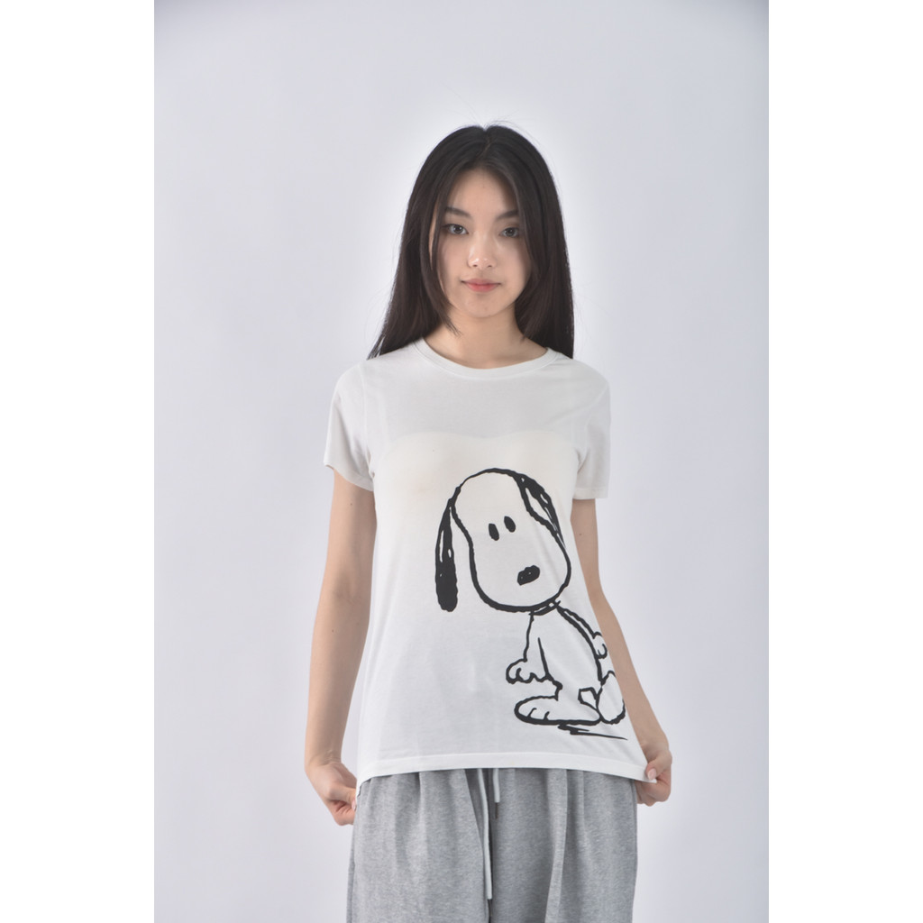 (S) peanuts卡通白色短袖上衣二手衣