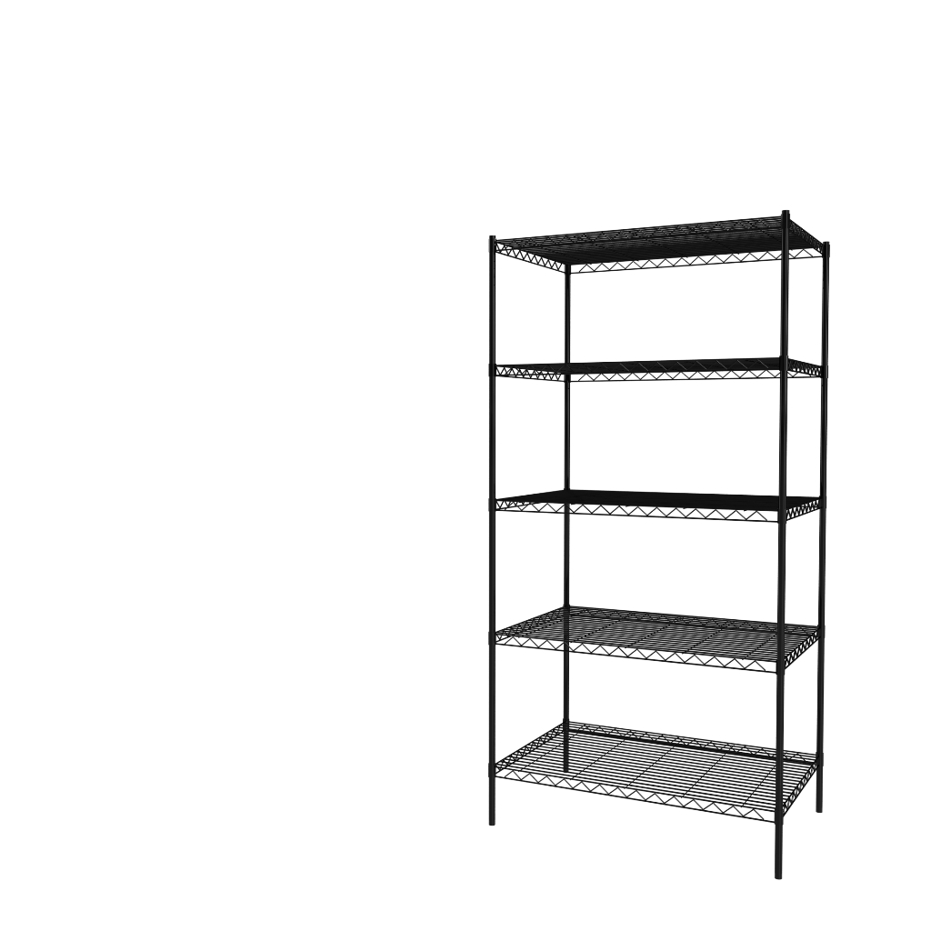KIWISH 90x60x180cm Black 5-Tier Wire Shelving Unit | Heavy Duty Metal Storage Rack | Made in Taiwan, Free Shipping, , large