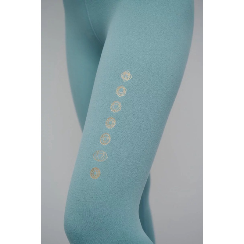 YOGA FLOW Chakra Pants - 脈輪柔彈緊身長褲 - 尼羅藍 Nile Blue, , large