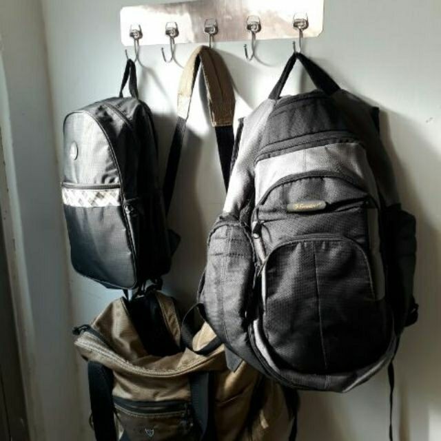 [熊好貼國際]壁掛式大五勾 免運 (SGS認證不鏽鋼)門後臥室衣帽架 無痕掛勾  耐重 衣物架 掛鉤 收納 國貨, , large