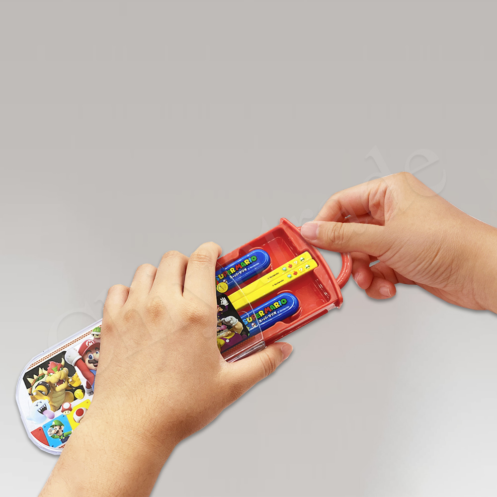 【百科良品】日本製 超級瑪利歐 環保筷子+湯匙+叉子三件餐具組(日本境內版), , large