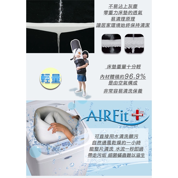 【日本旭川】AIRFit氧活力親膚緹花透氣2.2cm空氣床墊 伊正推薦 舒適支撐 可水洗 6D透氣循環 高回彈, , large