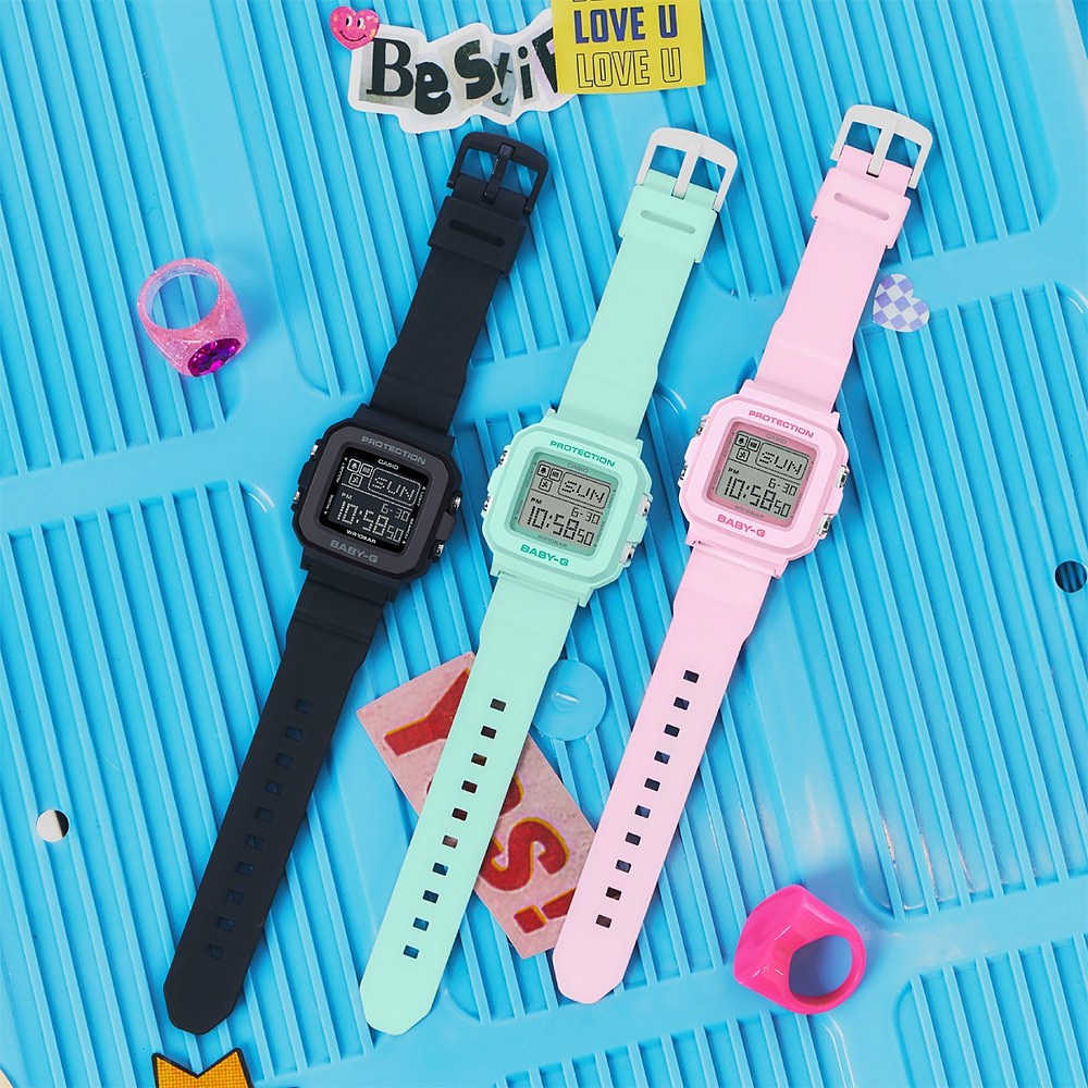 CASIO 卡西歐 BABY-G 單色像素動畫數位手錶-粉 BGD-10-4, , large