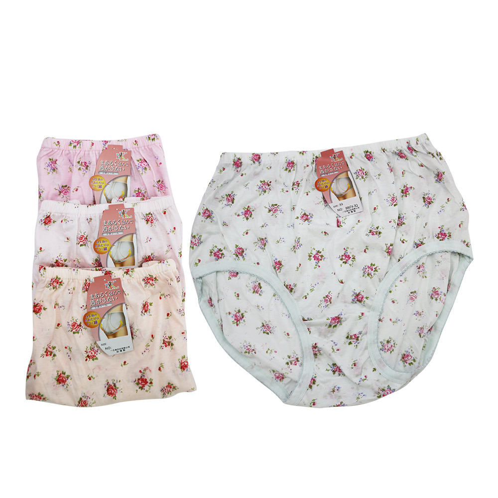 特大尺碼小碎花包臀女內褲-88674-3Q-6件組, , large