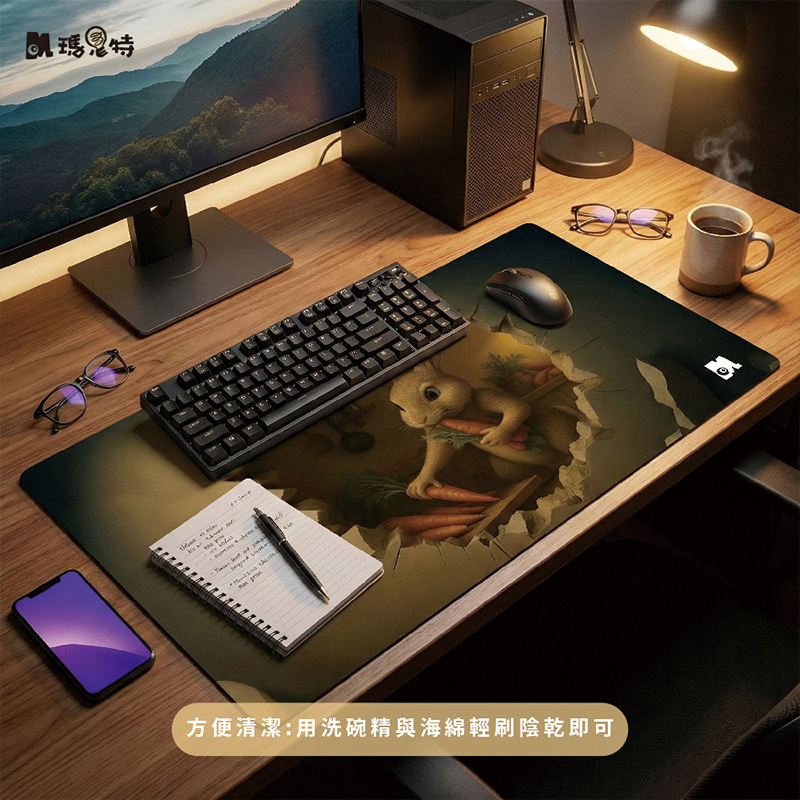 【Monster】 3D Scene Desk Mat (60x34cm) &ndash; White Duck, , large