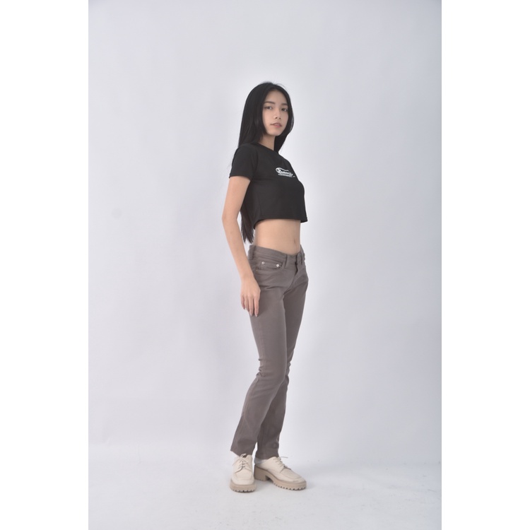 (L) zadig voltaire棉質緊身棕色長褲二手衣, , large