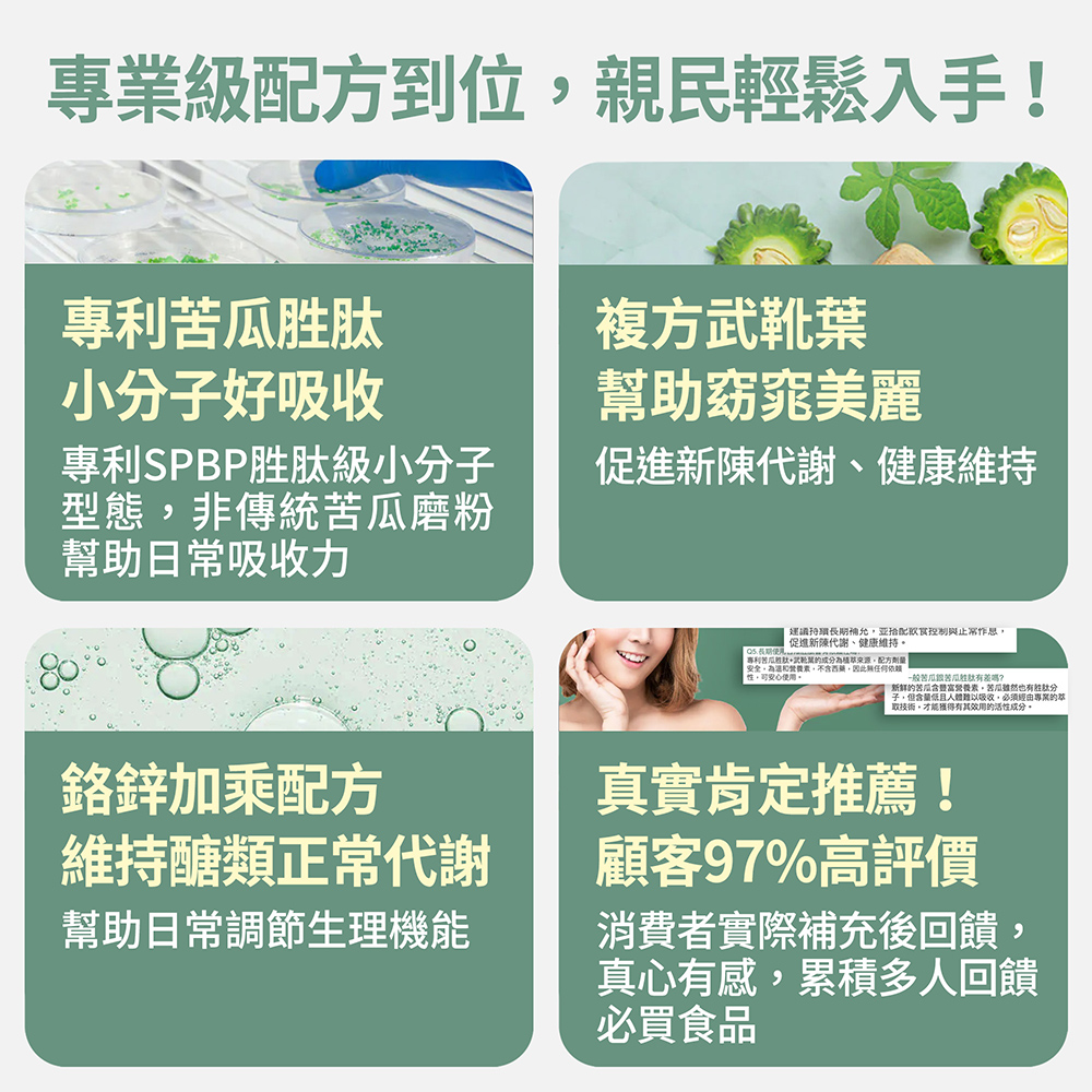 【FJ豐傑生醫】專利苦瓜胜肽+武靴葉-30顆/袋(鉻鋅維持醣類正常代謝ｘ促進新陳代謝), , large