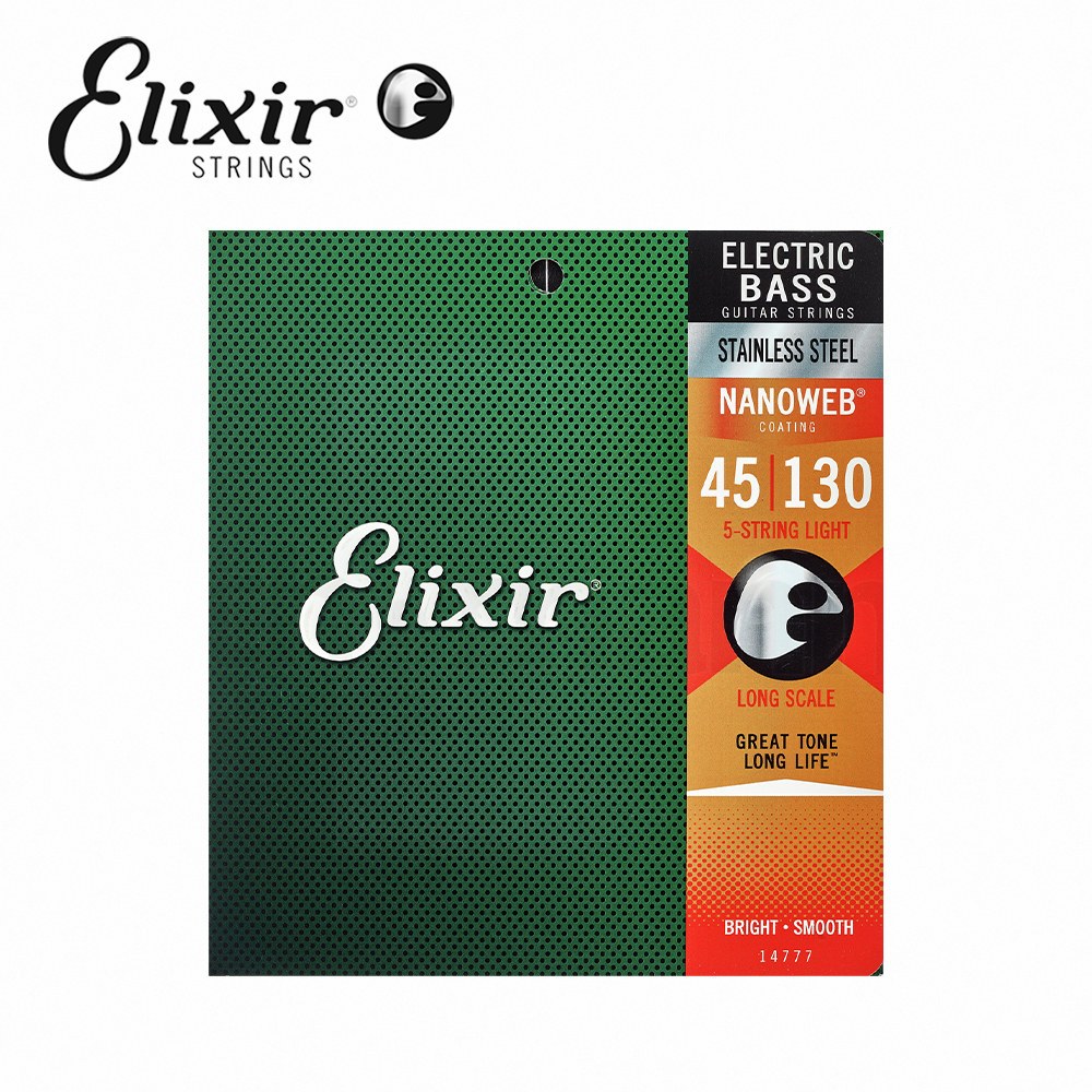 Elixir 14777 Nanoweb 薄包覆 貝斯五弦套弦 45-130【敦煌樂器】, , large