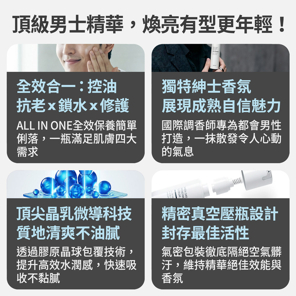 魅力費洛蒙精萃-50ml/瓶(男士專用精華液 x男性保養ｘ控油修護), , large