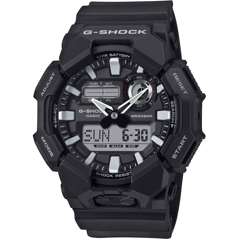 CASIO 卡西歐 G-SHOCK 10年電力雙顯手錶 學生錶 GA-010-1A, , large