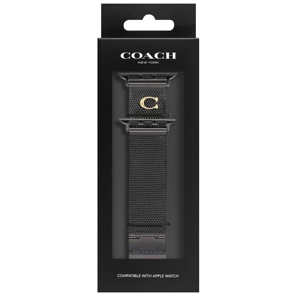 COACH Apple Watch 錶帶 38/40/41mm 適用 C字米蘭錶帶 - 黑色(不含手錶), , large