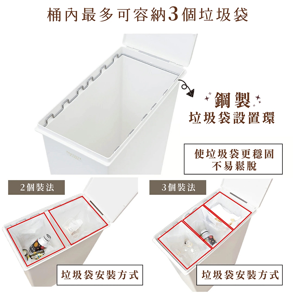 【this-this】日本 LIV PLUS｜PROPRETE 掀蓋垃圾桶 45L, , large