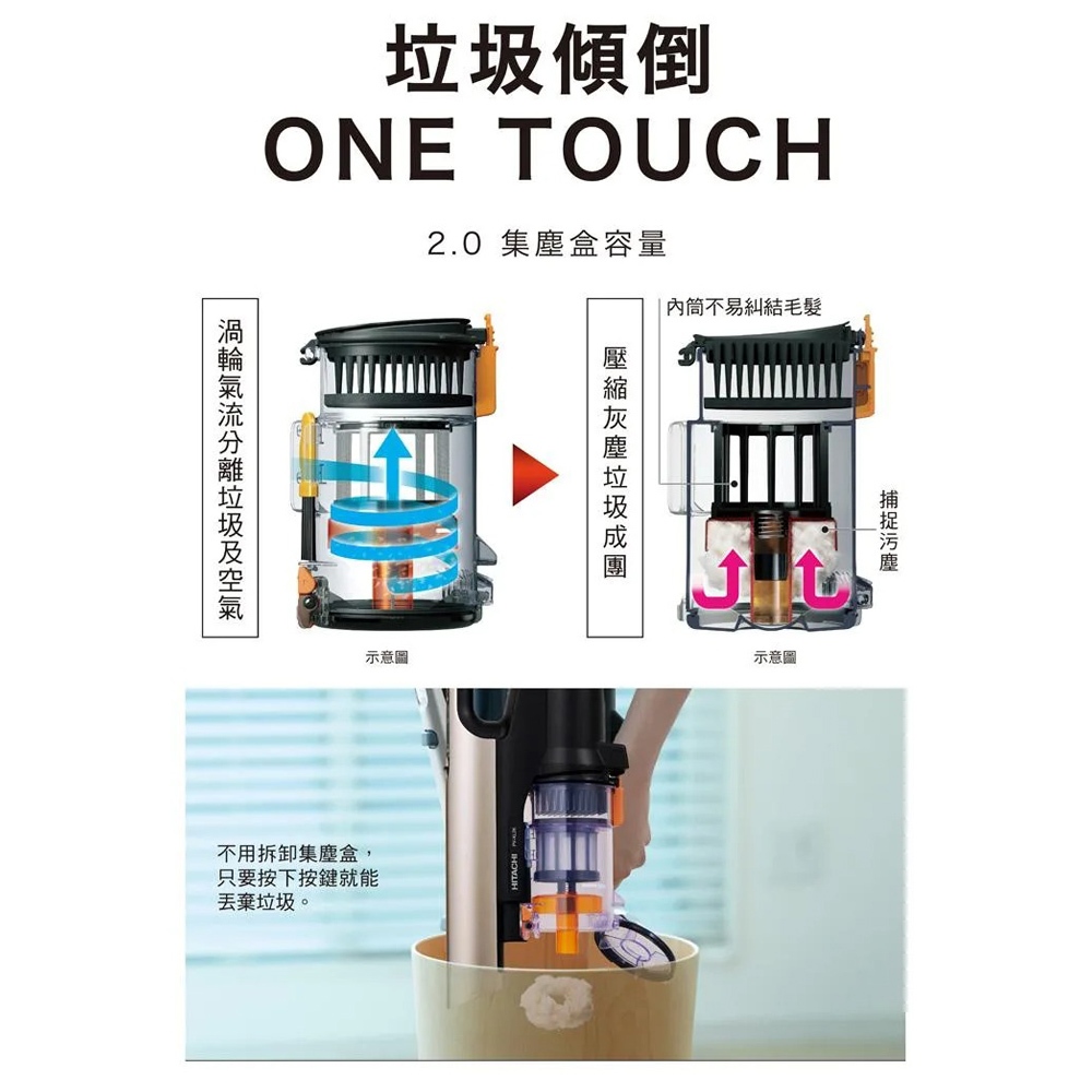 HITACHI 日立 直立手持兩用無線吸塵器 香檳金 PVXL300KT, , large