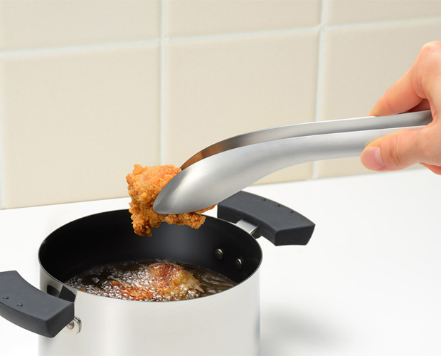 Curved food tongs, , large