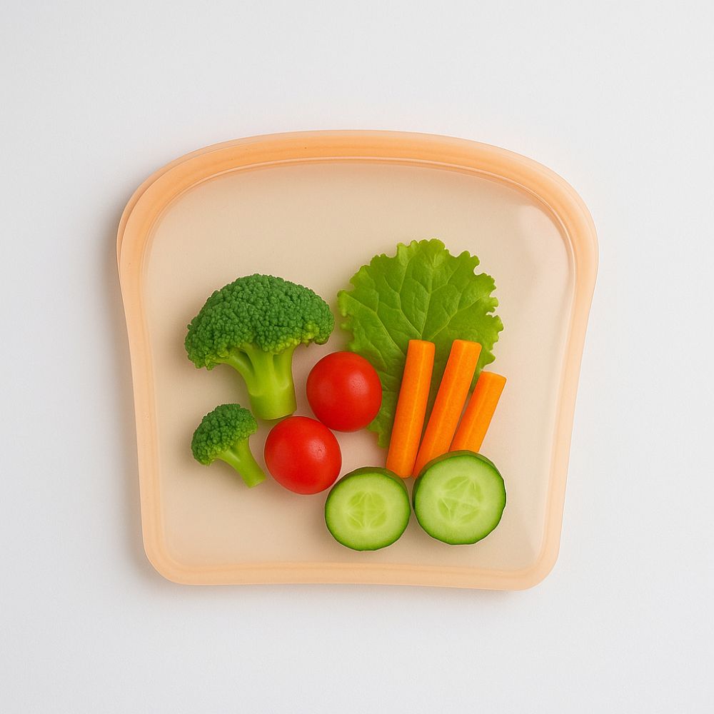 [JC ECO BELIEVER] 2000ml 蜜桃金矽膠食物袋 大開口存取方便 台灣食藥署合格 矽膠袋 食物袋 保鮮袋 密封袋 矽膠密封袋 Eco Believer, , large