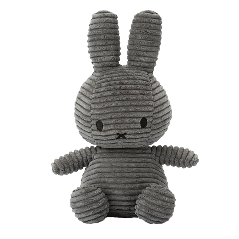 【Bon Ton Toys Miffy 米菲兔】ECO燈芯絨填充玩偶23cm #灰, , large