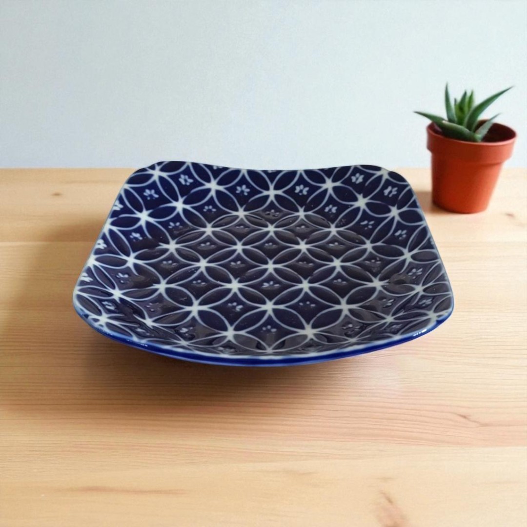 Minoyaki 5.0" Plate – Blue Pattern Design, , large
