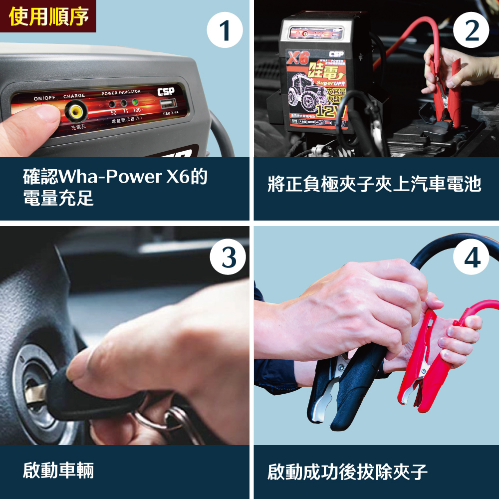 【CSP】X6 救車啟動電源 哇電 電霸 4.5噸以下 柴油堆高機 山貓 農具機 插秧機 怪手 客運 貨車 堆高機 砂石車 露營車 公車 遊覽車 卡車 工程作業車 大型車輛救車 巴士 山貓 12V 啟動, , large