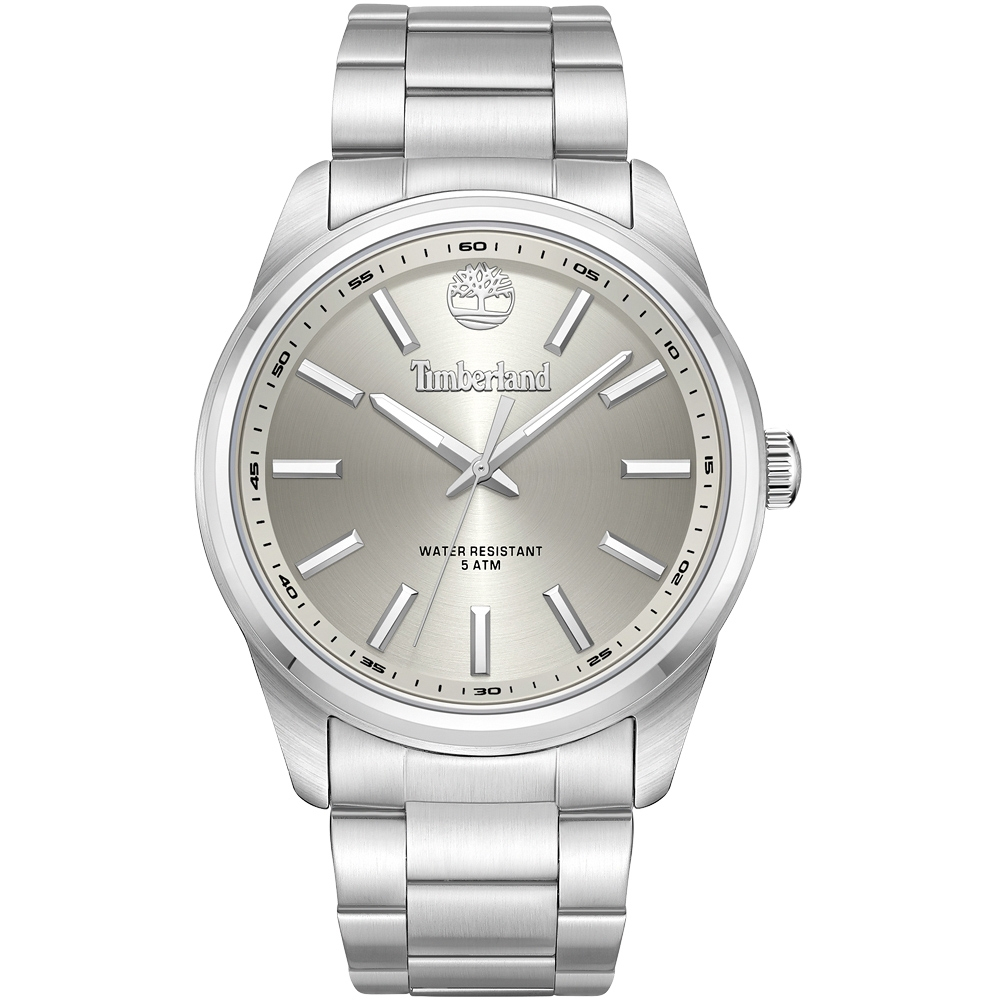 Timberland 天柏嵐 休閒時尚大三針鋼帶手錶-45mm/銀 TDWGG0030001, , large