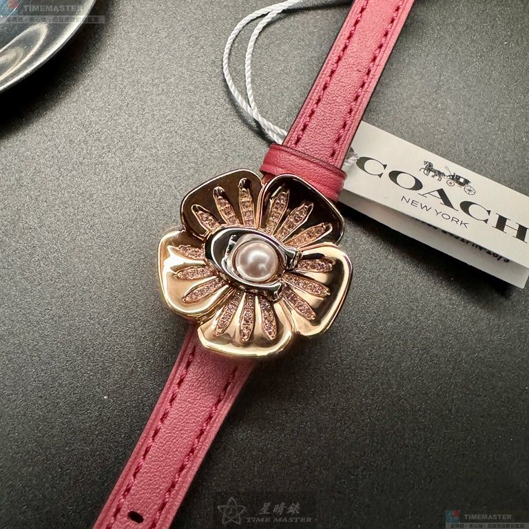 [星晴錶業]COACH手錶,28mm,CH00178玫瑰金色錶面玫瑰金錶殼粉紅真皮皮革錶帶款, , large