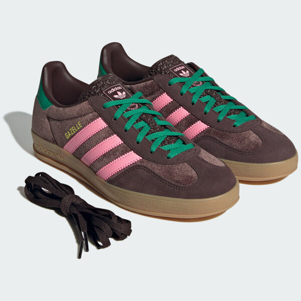 Kixpress-Adidas Gazelle Indoor W 女 運動休閒鞋 德訓鞋 復古鞋 穿搭 可可棕 粉紅 [JI2714], , large