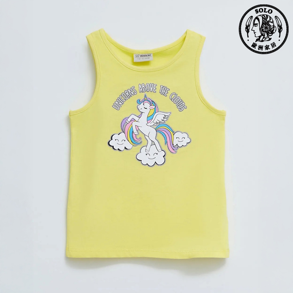 【SOLO Vintage】LCW Girls Fantasy Unicorn Tanktop 100% Cotton Made in China 3-4y, , large
