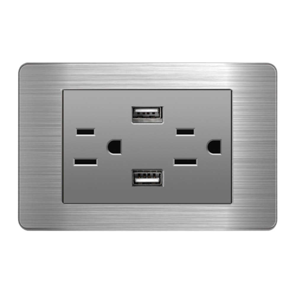 American-style flat panel with 6 holes + 2 USB ports, , large