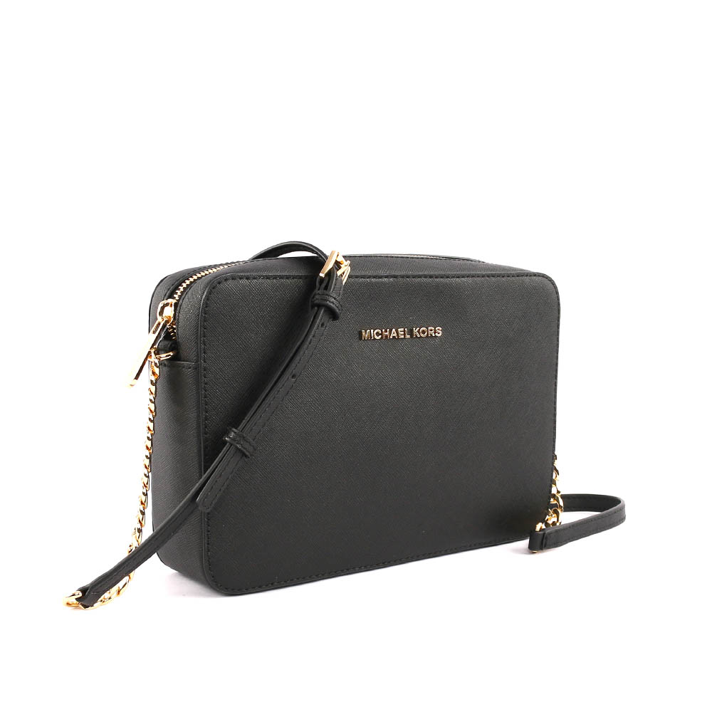 Michael Kors 金字logo方形鏈帶斜背包/黑色, , large