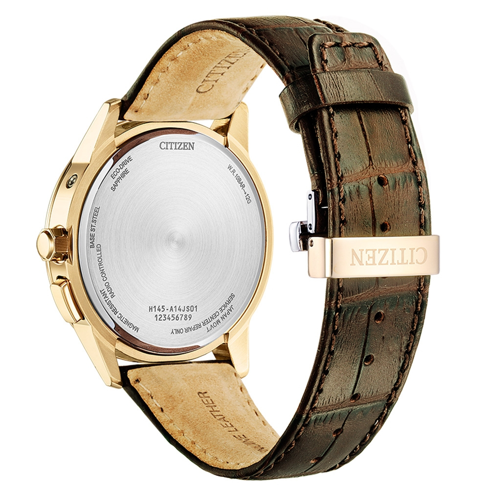 CITIZEN 星辰 限量光動能電波萬年曆手錶 CB0158-10H, , large