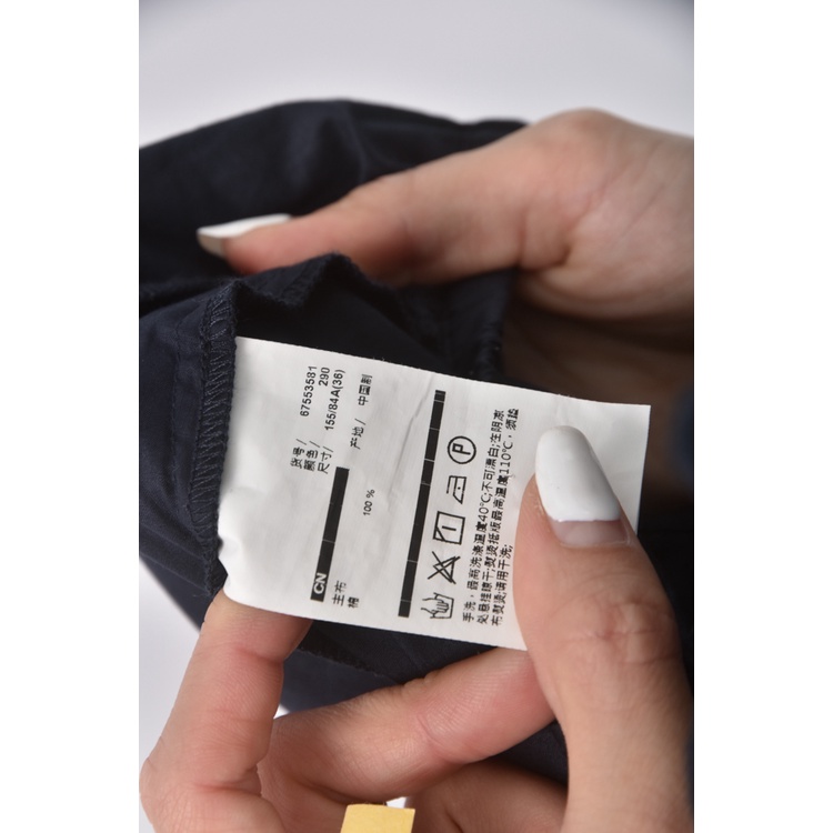 (S) iroo質感花邊藍色短袖上衣二手衣, , large