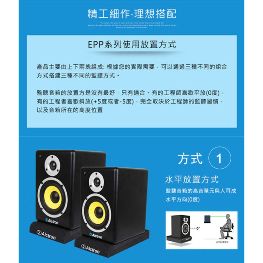 ALCTRON EPP005 5吋喇叭用 監聽喇叭墊 喇叭墊 海綿墊 監聽音箱隔離防震墊 (兩個)【敦煌樂器】, , large