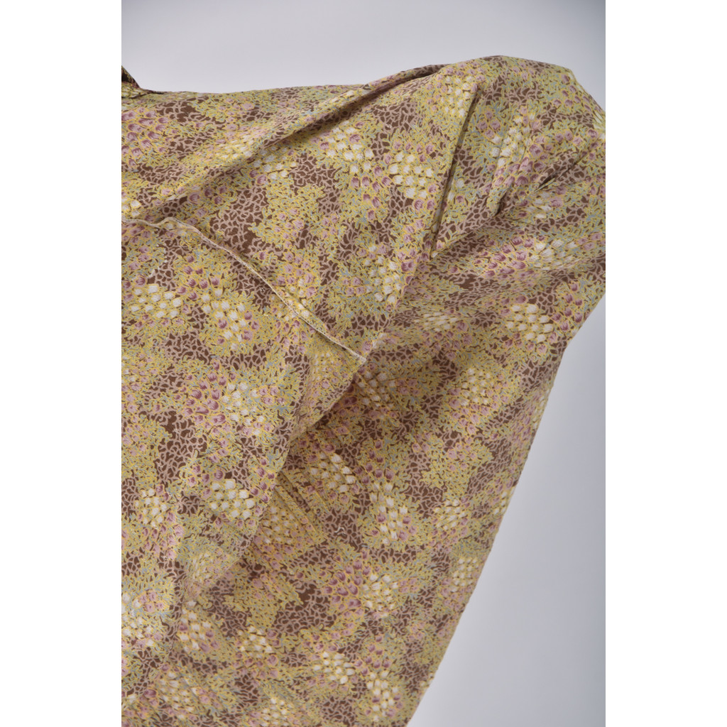 (S) 質感印花棕色洋裝二手衣, , large