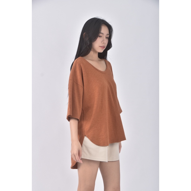 (F) farbe韓牌質感橘色長袖上衣二手衣, , large