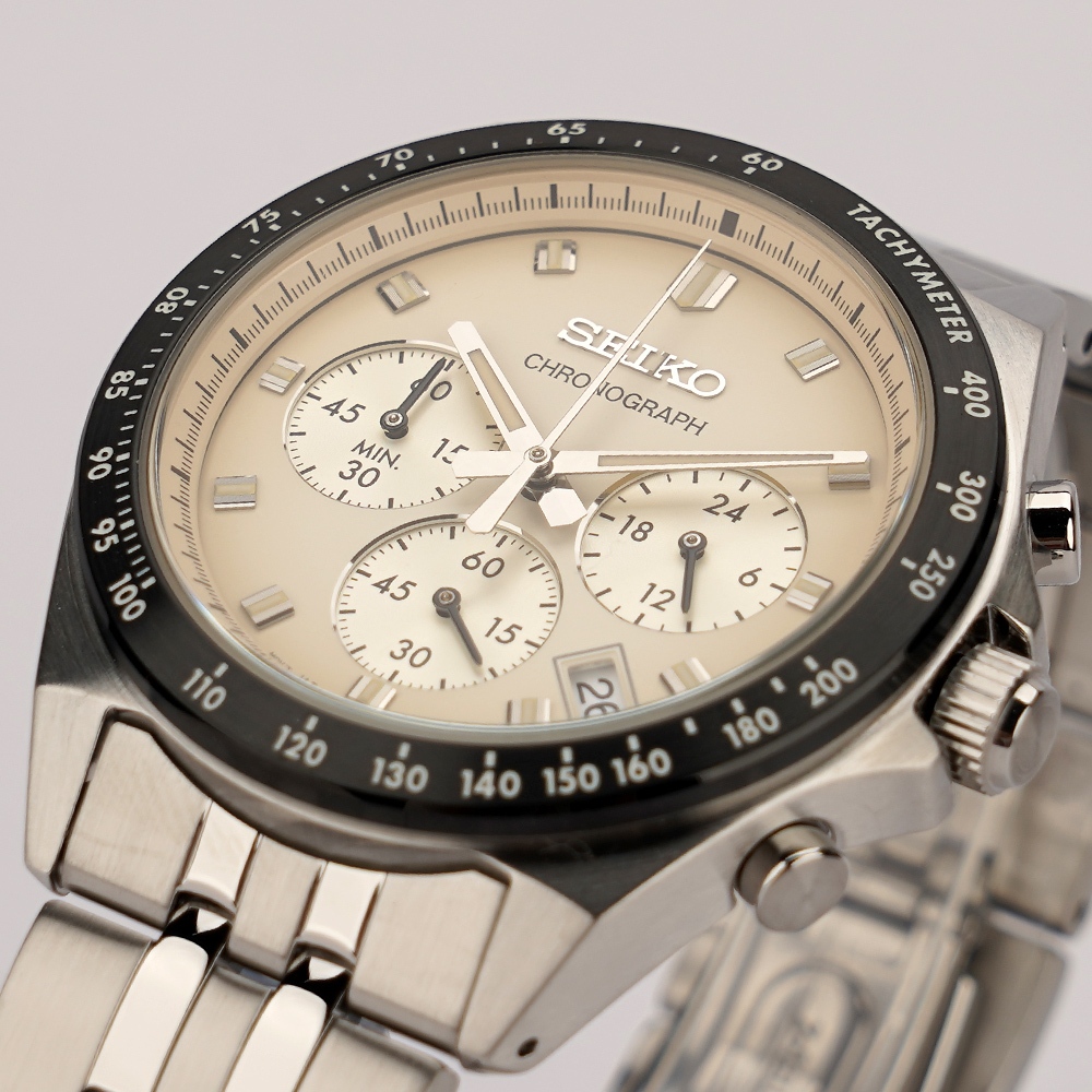 SEIKO 精工 都會紳士三眼計時手錶-米白色 SBTR045J/8T63-02R0S, , large