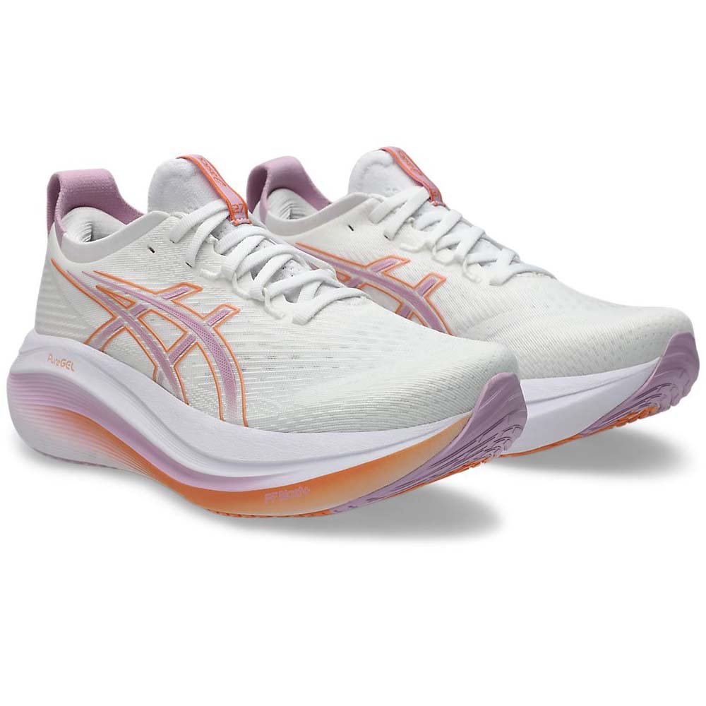 [秉宸] ASICS GEL-NIMBUS 27 (D) 女慢跑鞋 橘粉白 寬楦 1012B752-101, , large