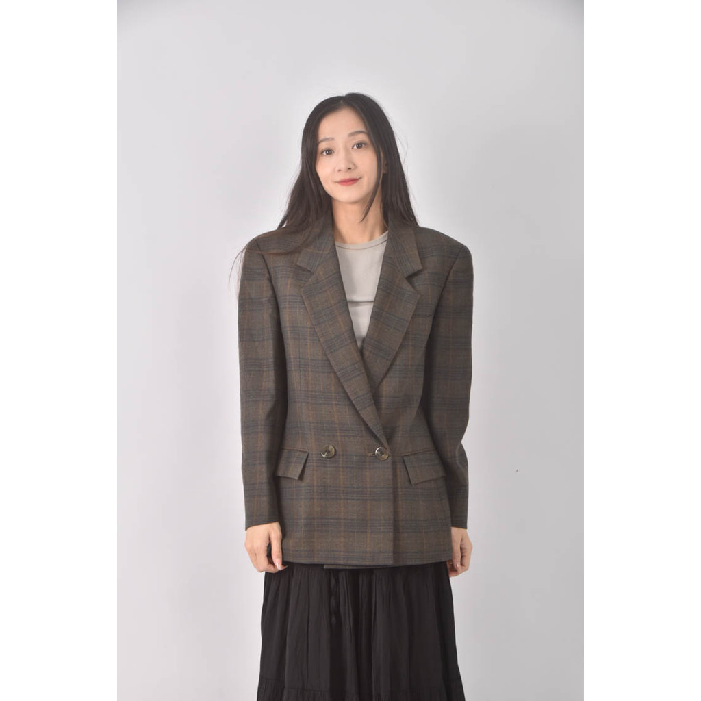 (S) diana羊毛純羊毛棕色外套二手衣, , large