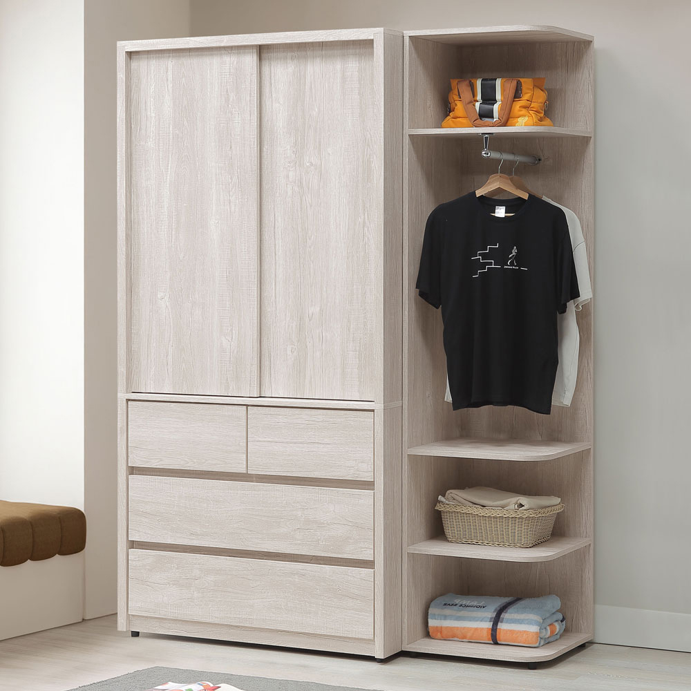 【Homelike】喜家居5尺推門衣櫃(2541), , large