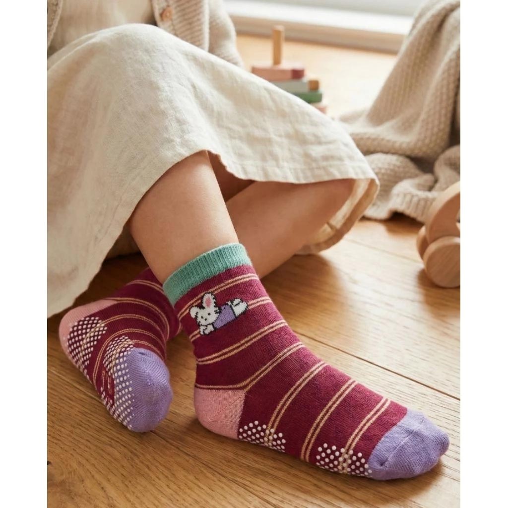 [Kaimei Cotton Industry] 10 pairs of random excellent pure cotton non-slip children's socks, sweetheart bunny style, love children's socks, cartoon children's socks, cute socks, boys and girls socks, bunny heart, 9-13cm, , large