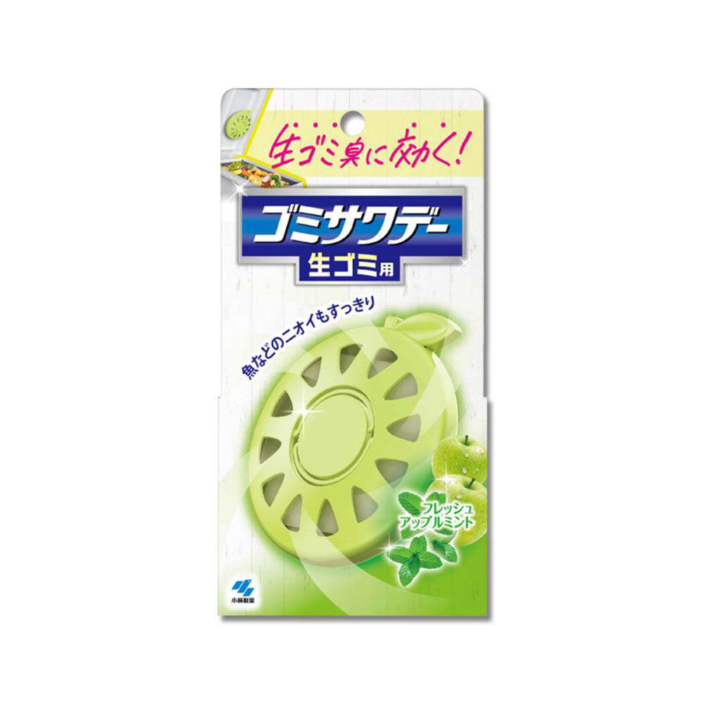 [日日好物]日本Kobayashi小林製藥-淨味芳香長效約60天垃圾桶專用蘋果造型除臭貼2.7ml/盒-廚餘用(綠)(廚餘去味清香貼,淨化空氣防異味香氛盒,尿布去味消臭擴香劑), , large