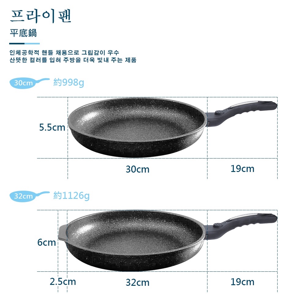 CLARE 可蕾爾 韓式不沾平底鍋IH無蓋韓國製造 30cm無蓋-Leidea樂德兒, , large